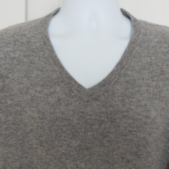 NWT Men’s Luxury 2-PLY Cashmere Promo Club Room V-NECK Grey Heather Sweater XL - Picture 5 of 7